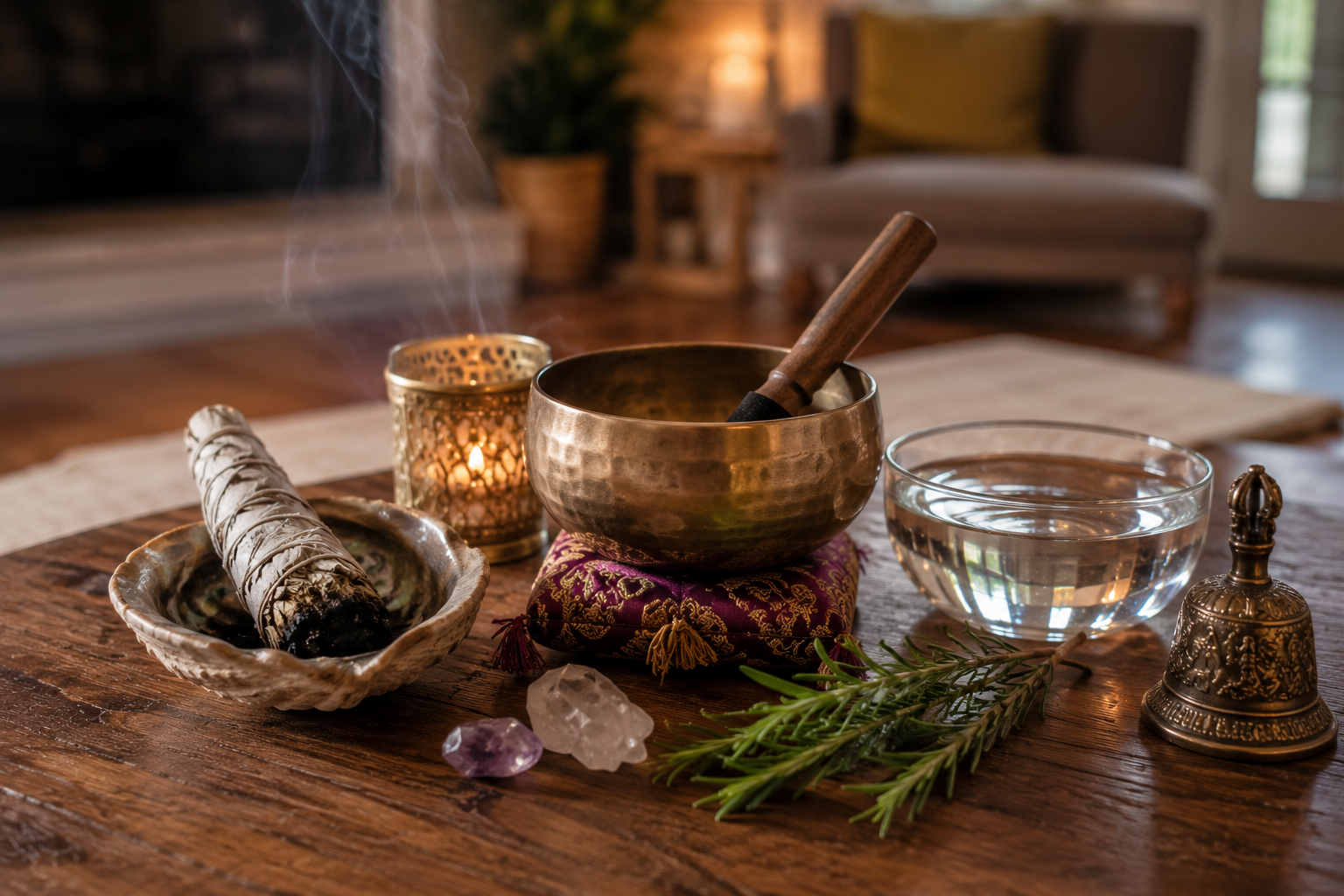 Sacred cleansing crystal grid