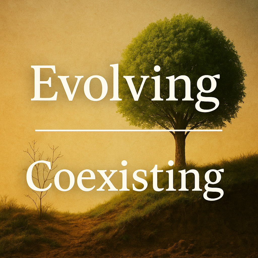 Evolving and coexisting tree artwork